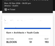 korn ticket