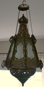 Handcrafted  Brass Hanging Lamp Shade pendent with Glass