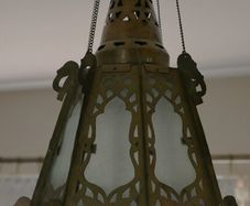 Handcrafted  Brass Hanging Lamp Shade pendent with Glass