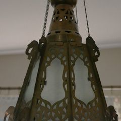 Handcrafted  Brass Hanging Lamp Shade pendent with Glass