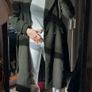 Unworn Dark Green Long Trench Winter Coat 100% Wool Image 3