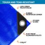 Tarpaulin, Waterproof Heavy Duty Multi-purpose Tarp Sheet Cover - 120g/m Polyethylene/PE , Waterproof, Rust-proof Eyelets, Tear Resistant - Blue 3.8 x 3 m Image 2