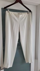 AMEN Italy beige crepe trousers Sz 44 (Fit 10-12 UK) Rrp 395 (New)
