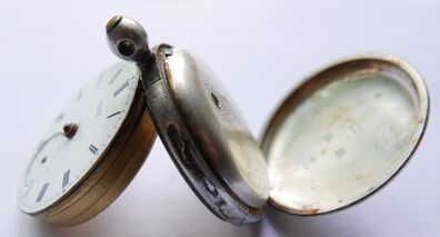 Antique Serling Silver fusee Pocket Watch - RICHARDS WEXFORD (Balance perfect)