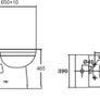 Kova comfort height toilet Fully back to wall and open back Image 2