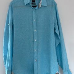 Hugo Boss regular fit linen shirt