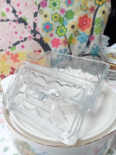 Vintage Glass Butter Dish