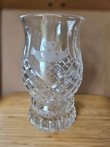 Original Galway Crystal Claddagh Hurricane Lamp