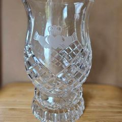 Original Galway Crystal Claddagh Hurricane Lamp