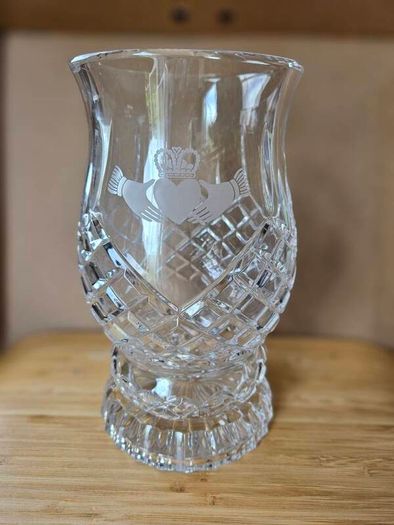 Original Galway Crystal Claddagh Hurricane Lamp
