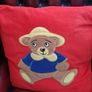 Large red teddy cushion Image 4