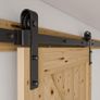 Sliding Barn Door Kit 6FT/183CM Black Heavy Duty Image 3