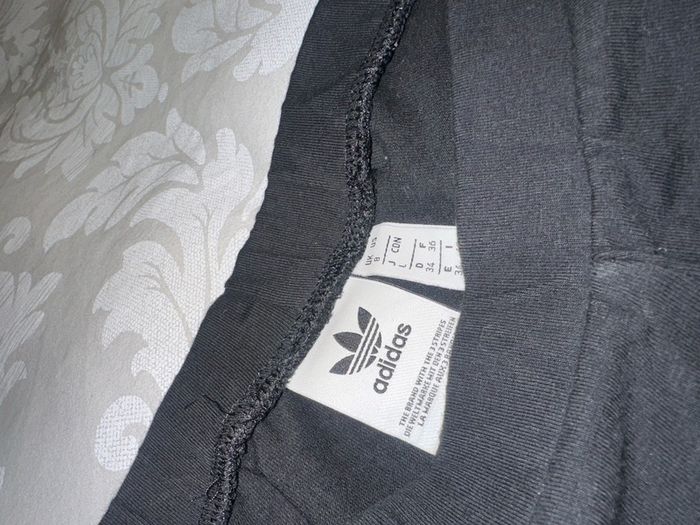Adidas Women's Black Cotton 3 Stripes Leggings - size UK 8