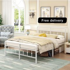 4ft6 Double Bed Frame with Headboard and Footboard