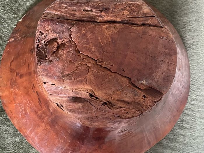 Large Antique Wood Turned Bowl