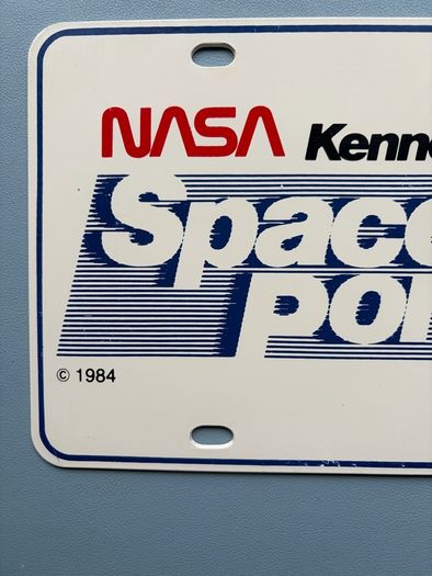 Vintage 1984 NASA Kennedy Space Center Space Port USA Plastic License Plate