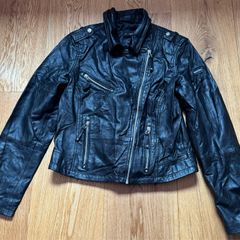 Cabrini biker lamb leather jacket Size 40/UK12
