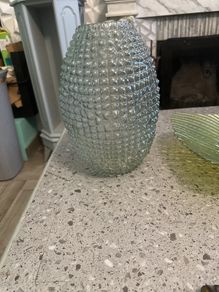 green glass vase