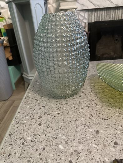 green glass vase