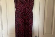 Brand new oasis burgundy and navy bd jersey  polyester maxi dress