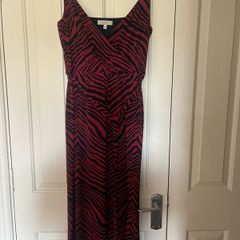 Brand new oasis burgundy and navy bd jersey  polyester maxi dress