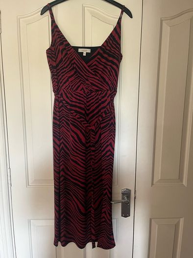 Brand new oasis burgundy and navy bd jersey  polyester maxi dress