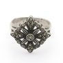 925 Vintage Sterling Silver Marcasite Flower Cluster Ring Image 3