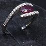 Vintage 9ct White Gold Ruby & Diamond Ring 375 Size 51.5 Image 3
