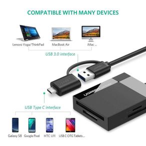 Ugreen Multi Card Reader All-In-One USB 3.0 Type-A/Type-C OTG Card Hub Adapter TF/SD/CF/MS (Simultaneously) for PC/Mac/Chromebook/Mobile/Tab (Brand New/Warranty)