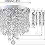 Crystal Chandeliers Lighting, K9 Chandelier Crystals Ceiling Lights, 300mm, Bead Lampshade with Clear Acrylic Jewel Droplets, Flush Mount LED Ceiling Light for Dining Room Bedroom Livingroom (FREE POSTAGE) Image 6