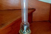 antique French brass oil lamp