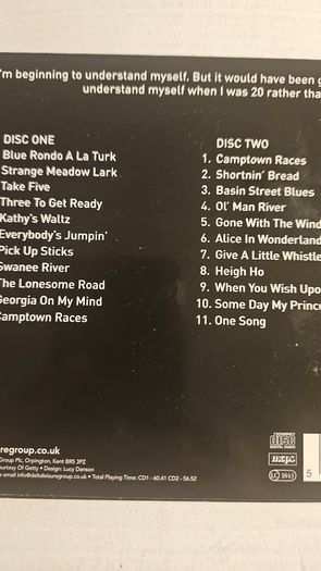 Dave Brubeck - Time Out / Gone With The Wind. 2 CD.