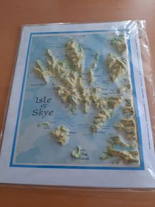 Raised relief map of Isle of Skye