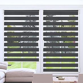 Zebra Roller Blinds 100 x 230 cm Day & Night Window Blinds, Dual-Layer Light-Filtering Fabric for Privacy and Light Control