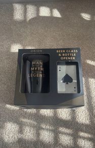 Brand new Beer glass and bottle opener
