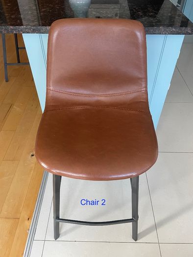 Retro Cognac Counter Bar Stools x 2
