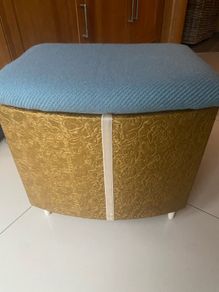 Mid century .Newly covered bedroom seat with storage