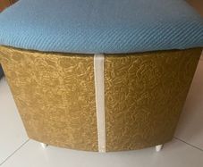 Mid century .Newly covered bedroom seat with storage