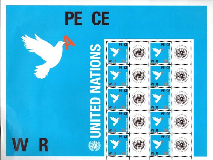 2004 United Nations New York, USA Greeting Stamps - War and Peace Commemorative Stamps Sheet Mint Never Hinged (MNH)
