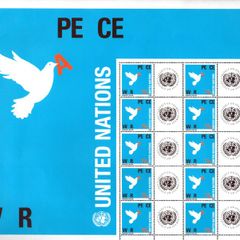 2004 United Nations New York, USA Greeting Stamps - War and Peace Commemorative Stamps Sheet Mint Never Hinged (MNH)
