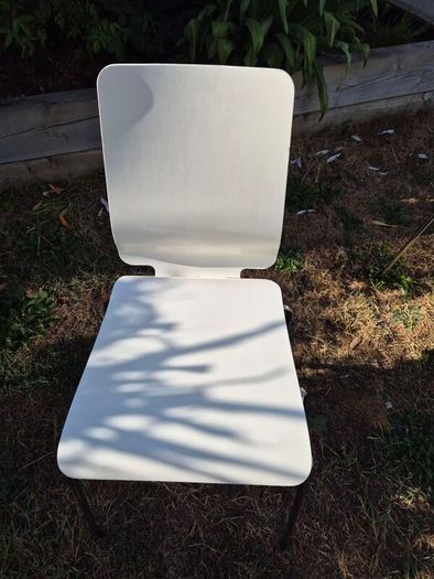 6 IKEA White Gilbert Dining Chairs for sale