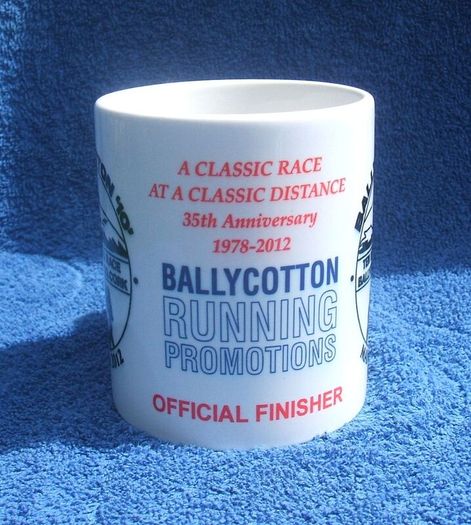 BALLYCOTTON  "10" (County Cork) - 35th annual TEN MILE ROAD RACE Official Finisher award mug (2012)