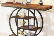 Narrow Console Table, 105 x 30 cm, Hallway Table with 4 Shelves