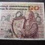 1982 Central Bank of Ireland 50 Pounds note. B Series Image 3