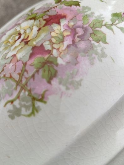 Fabolous Hand painted Victorian Stoneware Biscuit Barrel