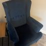 Navy Velvet Wingback Accent Chair Image 4
