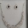 Silver Crystal Bride's Neck Piece and Earrings Image 10