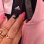 Brand New genuine Adidas girl's Navy pink zipped jumper age 14-15 yrs Postage included Image 2