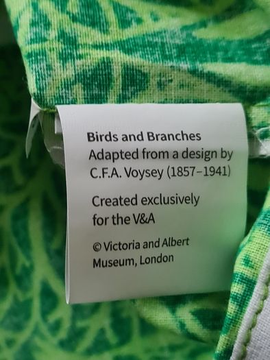 V&A London Green Birds & Branches Tote Bag C.F.A. Voysey Museum Shopper