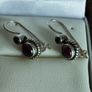 Vintage Sterling Silver Garnet Earrings. Image 7